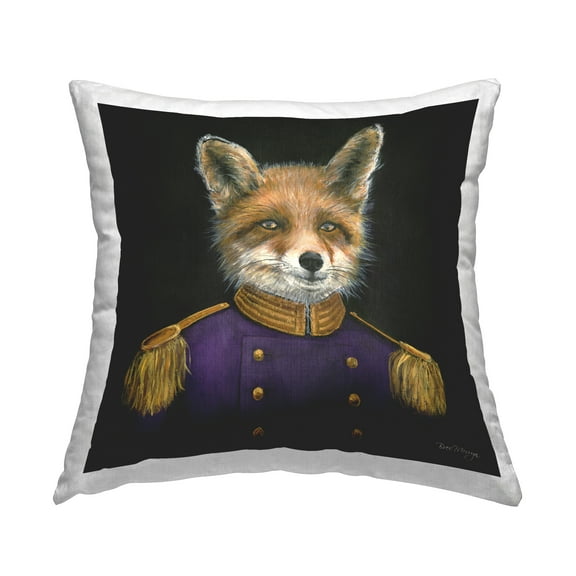 Stupell Industries Military Coat Fox Decorative Printed Throw Pillow Design by Bree Merryn.