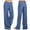 Blue, variant on Levmjia Women's Jeans Plus Size Pants Summer Women Casual High Waist Elasticity Denim Wide Leg Palazzo Pants Jeans Trousers Blue