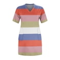 thumbnail image 4 of Mini Dresses for Women Summer Dress Womens Plus Size A Line Dress Print V Neck Short Sleeve Spring Summer Casual Knee Length Dress Casual Daily Dress, 4 of 4