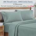 thumbnail image 4 of California Design Den 800 Thread Count Standard Pillow Cases Set of 2, 100% Cotton Sateen, Heirloom Soft Smooth & Thick, Fits Standard or Queen Pillows - Soft Teal, 4 of 9