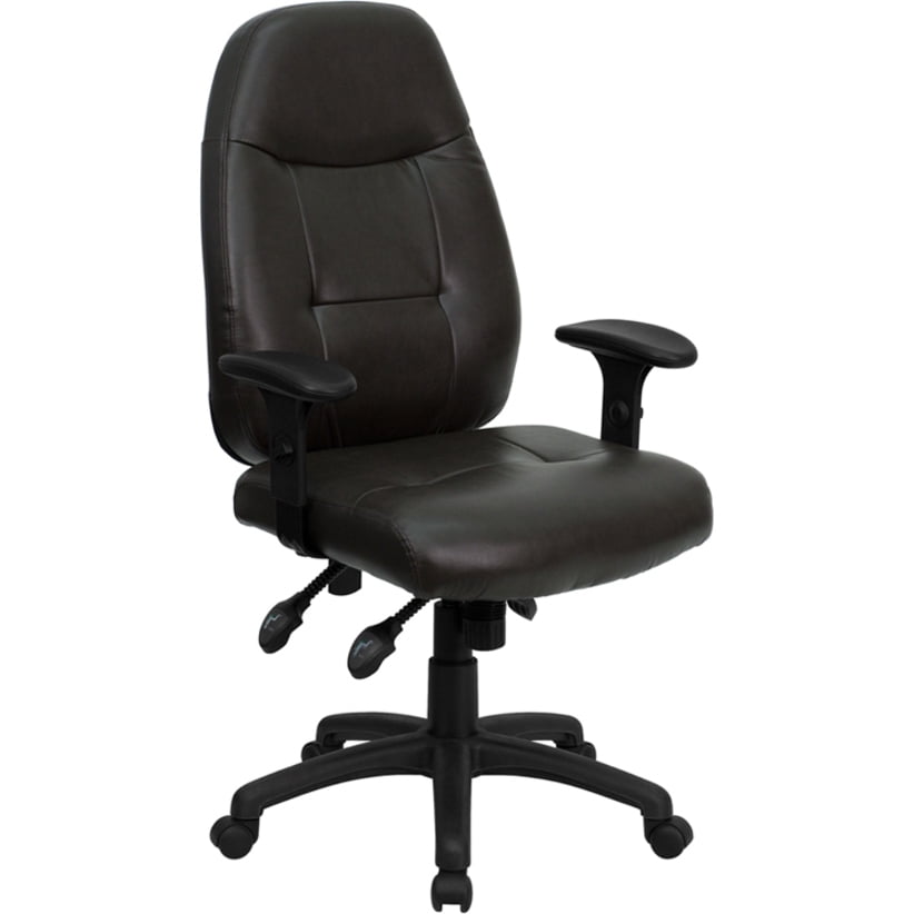 Leather Executive HighBack Office Chair with Builtin Lumbar Support