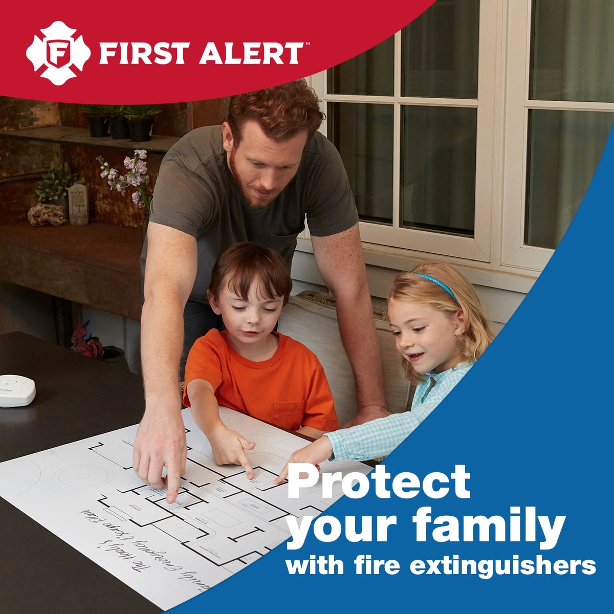 First Alert PRO5 Rechargeable Heavy Duty Plus Fire Extinguisher UL rated 3-A:40-B:C, Red