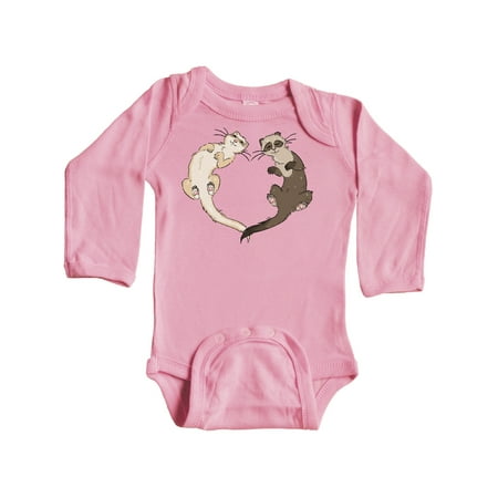 

Inktastic Cute Ferret Heart Gift Baby Boy or Baby Girl Long Sleeve Bodysuit