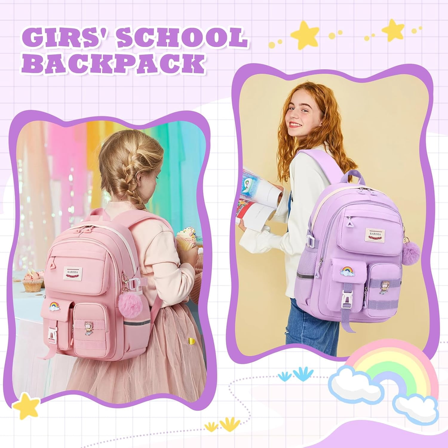 Soda Candy Backpack School Bookbags for Middle School Students Book Bag School Kawaii Ita Backpacks