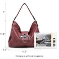 thumbnail image 5 of Vonmay Hobo Bag for Women Classic Buckled Shoulder Bag Soft Leather with Zip Pockets, 5 of 6