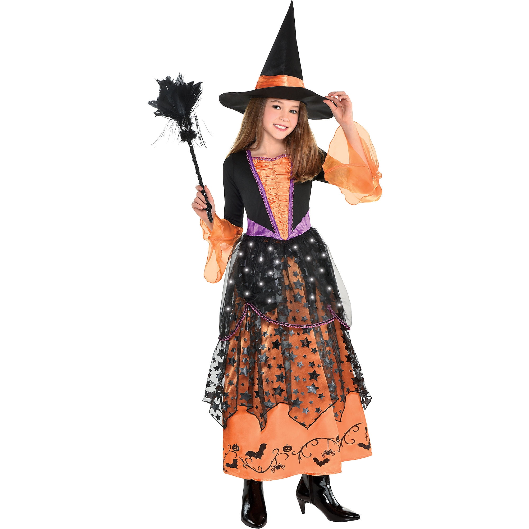 Magic Wand and Bag EOZY Girls Glitter Witch Costume Set Halloween Cosplay Party Dress Up with Hat