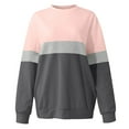 thumbnail image 3 of Frostluinai Crew Neck Sweatshirts for Women Trendy Color Block Pullover Tops Long Sleeve Casual Sweat Shirts Womens Sweatshirts with Pocket, 3 of 4