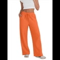 thumbnail image 2 of Pantalones Deportivos de Pierna para Mujer, de Cintura Alta, Holgados, con Cordón y Bolsillos Naranja XXL, 2 of 8
