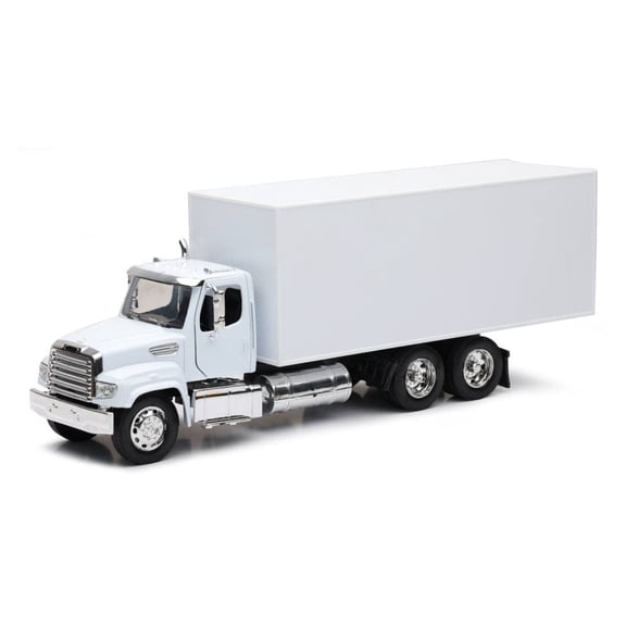 NewRay Freightliner 114SD Box Truck White Long Haul Trucker, 1/32, White
