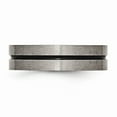 thumbnail image 3 of Grey Titanium Ring Band Wedding Black Enamel 6mm Brushed, 3 of 6