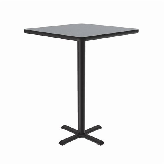 Correll SXB30S-15-98-13 30 in. X-Base High Pressure Laminate Cafe & Breakroom Table with Stamped Steel Base - Gray Granite - Square