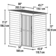 thumbnail image 4 of Arrow Shed-in-a-Box® 6 x 4 x 6 ft Charcoal Steel Storage Shed, 4 of 12