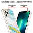 thumbnail image 3 of SaniMore for iPhone 14 Pro 6.1" 2022 Case with Wireless Charging Shockproof TPU Backplane Glitter Marble Fashion Design Anti-drop Anti-fingerprint Skin-feel Cover For iPhone 14 Pro, Green/Pink, 3 of 5