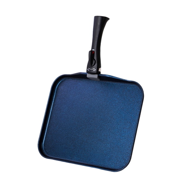 Sartén Comal Zafiro Rectangular Multiusos con Mango Desmontable y compatible con Inducción