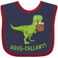 thumbnail image 3 of Inktastic Eggs-cellent Cute Easter T-Rex Dinosaur Boys or Girls Baby Bib, 3 of 4