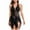 Black, variant on jsaierl Swimsuit Women One Piece Swim Dress Halter Bathing Suit Tropical Print Tie Front Flowy Swimwear Summer V Neck High Low Swim Dress for Beach Party Vacation