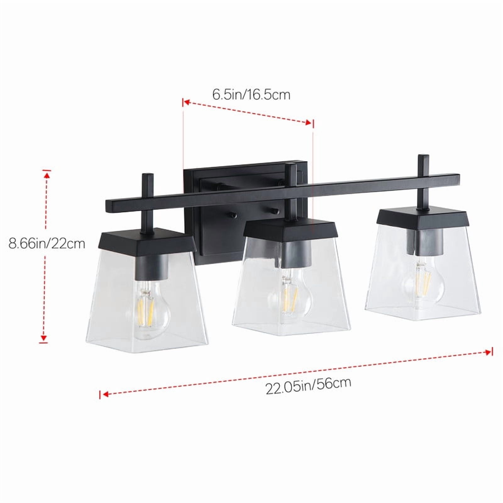 Aiwen 22.05" Light Fixtures for Bathroom above Mirror - Matte Black Vanity Lights for Dining Room, Hallway