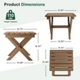 thumbnail image 2 of SERWALL Outdoor Small Folding Side Table, HDPE All Weather Adirondack End Table, No Assembly Required, Brown, 2 of 9