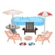 thumbnail image 4 of Dollhouse Miniature Beach Set with Swimming Pool, Swim Ring, Parasol & Mini Beach Chair – Portable DIY Mini Furniture for Imaginative Play & Travel, 4 of 5