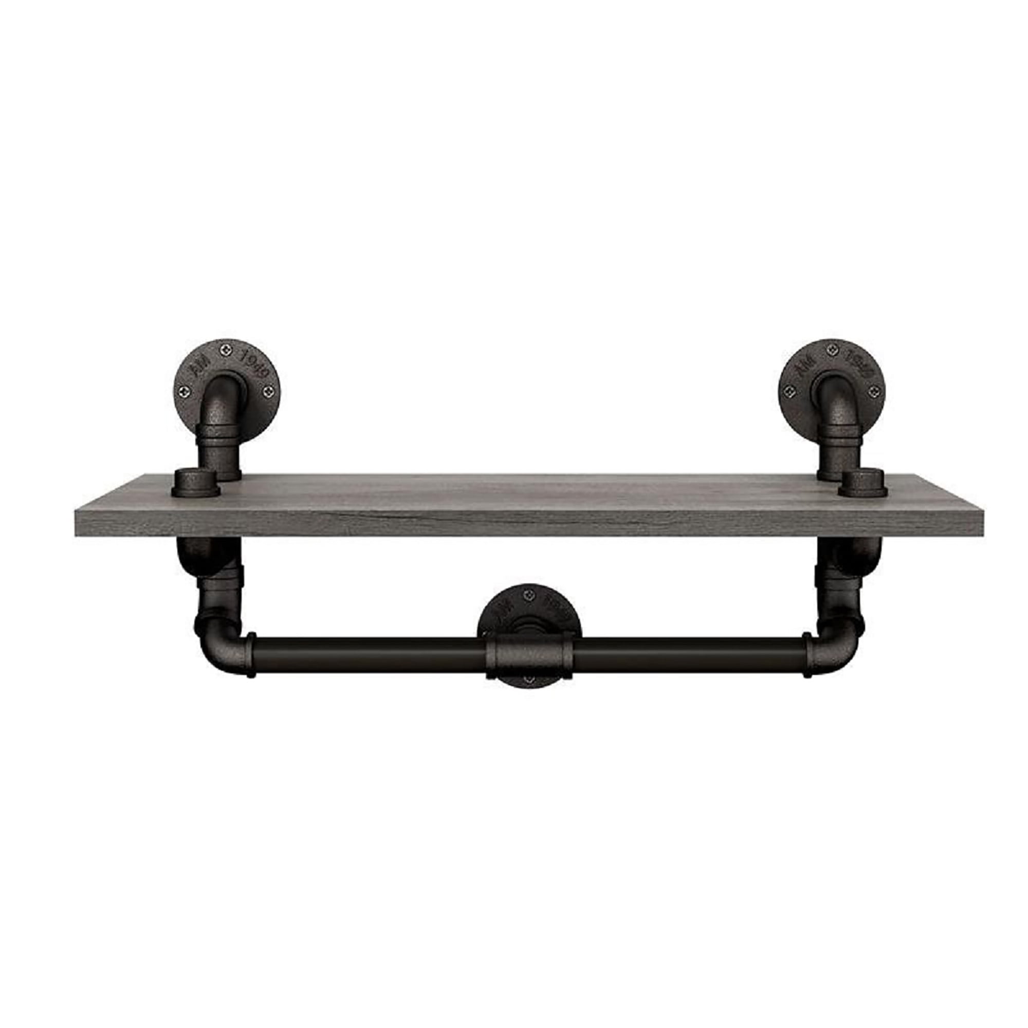 Furniture of America Alcot Industrial Floating Shelf, Vintage Gray Oak