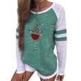 thumbnail image 4 of Camisas Para Mujer Camisas Erógenas Cuello Redondo Tops de Manga Larga Blusa Regular Estampada Odeerbi ODB128691, 4 of 6