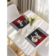 thumbnail image 5 of Red Black Chef Placemats Set of 12, Cartoon Cute Watercolor Cooking Checkered Placemats for Dining Table, Place Mats for Kitchen Tabletop, Waterproof Wipeable Dining Table Mats Set, 5 of 9