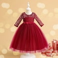 thumbnail image 3 of GZEFJRQM Toddler Girl Christmas Dress Girls White Dress Christmas Dresses for Teens Girls New Years Eve Dress Christmas Outfits Size 10-12 Little, Red 11-12 Years, 3 of 3
