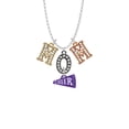 thumbnail image 2 of Delight Jewelry Acrylic 3/4" Purple Cheer Megaphone Multi-Colored Crystal Mom Charm Necklace, 2 of 5