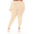 thumbnail image 3 of Jack David Women's PLUS SIZE Stretchy TWILL JEANS MID-RISE premium SKINNY PANTS (KHAKI), 3 of 6