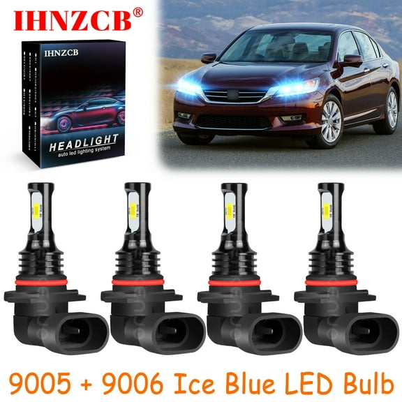 IHNZCB 9005 9006 for Honda Accord Sedan 2008-2012 Ice Blue Led Headlights Bulb High Low Beam,HKL,Y30