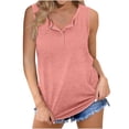 thumbnail image 1 of Camiseta sin mangas lisa sin mangas con cuello en V suelto de verano para mujer Pompotops  qwe24720, 1 of 9