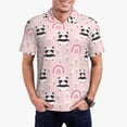 thumbnail image 4 of Vsdgher Cute Cartoon Panda Print Men's Short Sleeve Stretch Polo Shirt, Moisture-Wicking Performance Polo Shirt, 4 of 8