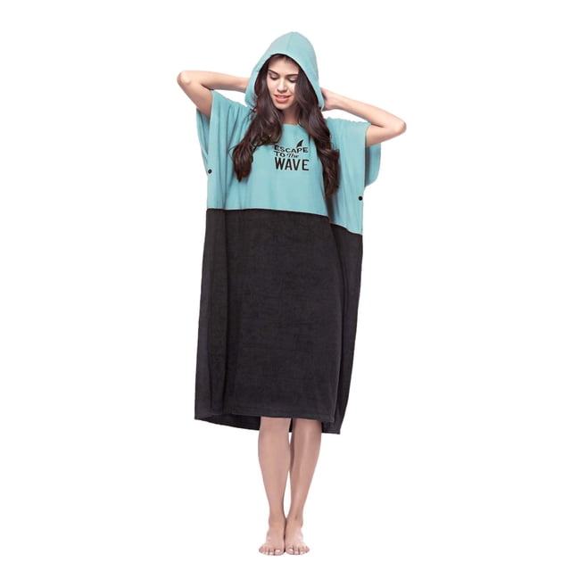 Poncho para cambiarse Vulken Extra Grande Azul Turquesa para Mujer