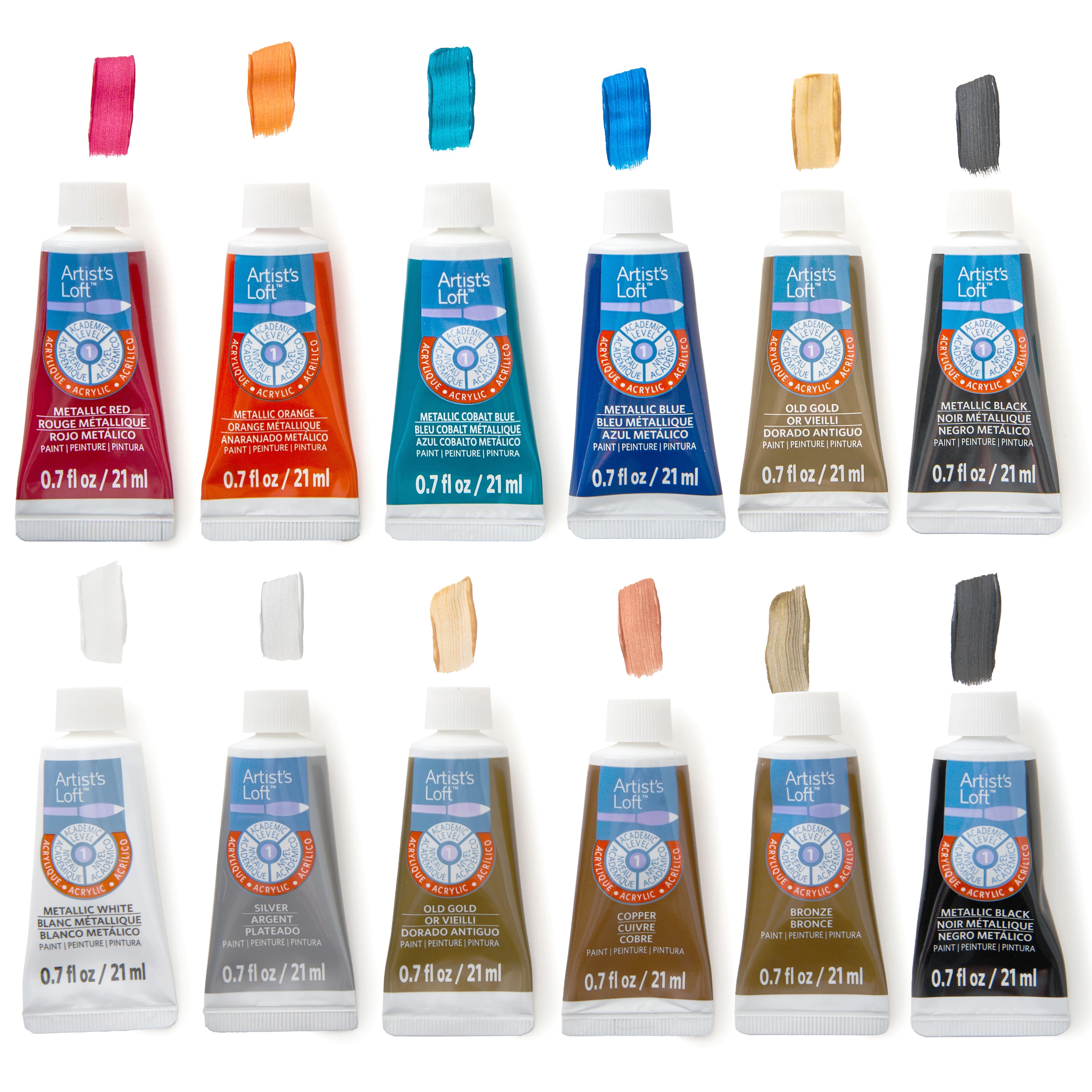 12 Packs: 24 ct. (288 total) Metallic & Neon Acrylic Paint Set by Artist's Loft