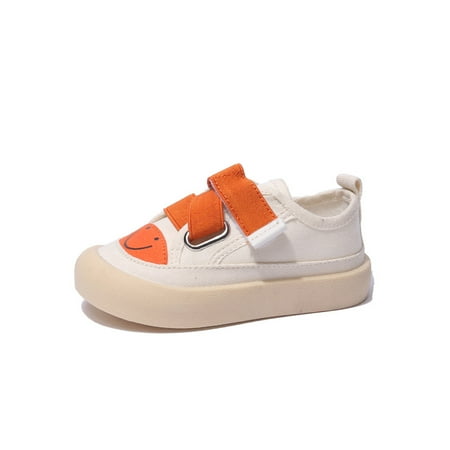 

HuaAngel Toddler Girls Little Girls Canvas Smiling Face Walking Shoes W393 Sizes 7.5C-1Y