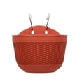 thumbnail image 2 of Minzimin Wall Railing Hanging Planters Plastic Pots Indoor Outdoor Half Round Holders Fence Balcony Rails Display Herb Gardens Flowers, 2 of 6