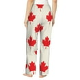 thumbnail image 3 of Naloa Happy Canada Day Print Women’s Ultra-Soft Comfy Pajama Lounge Pants with Pockets & Drawstring, 3 of 8