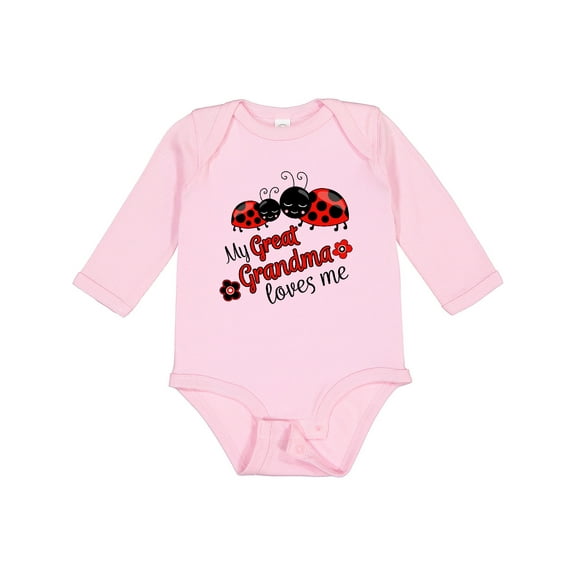 Inktastic My Great Grandma Loves Me with Cute Ladybugs Boys or Girls Long Sleeve Baby Bodysuit