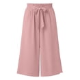 thumbnail image 6 of snilers Capri Pants for Women High Waisted Wide Leg Casual Cropped Lounge Pant Adjustable Drawstring Summer Capris with Pockets L, 6 of 6