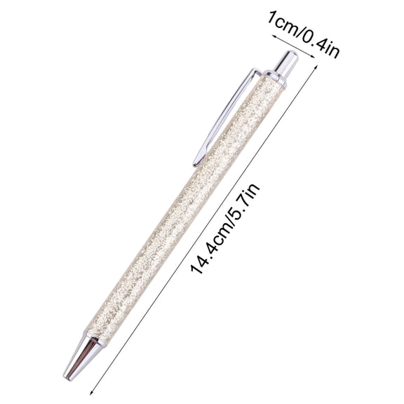 SLYNSHome Glitter Ballpoint Pen, Shiny Retractable Pen, Silver Powder Creative Gift Pen, Smooth Writing For Office, Daily Use And Gifting