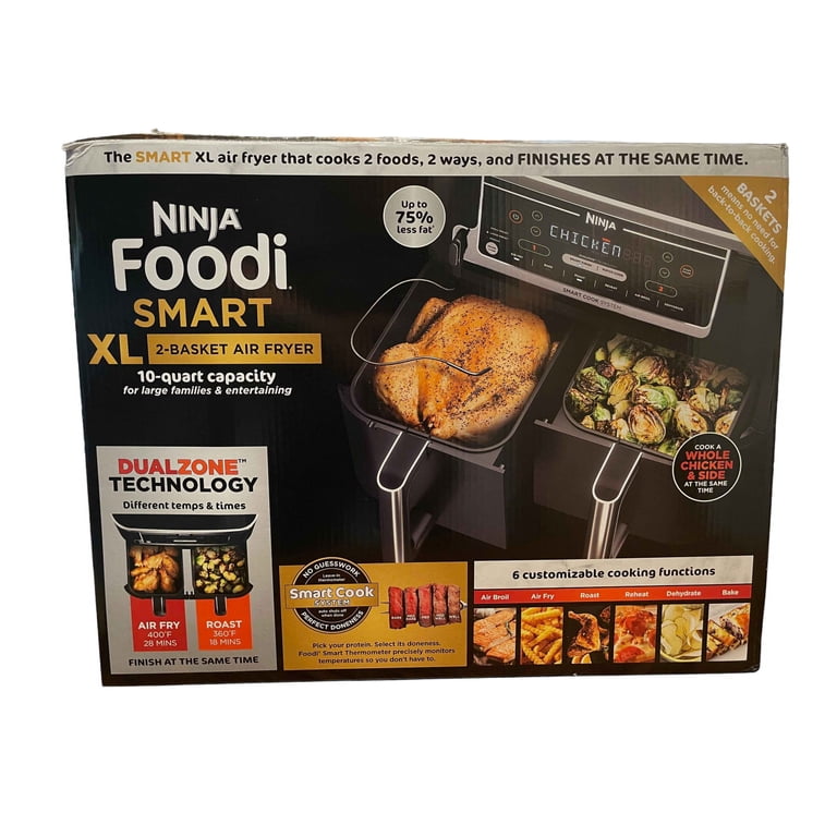 Ninja Foodi 6-in-1 Smart 10-QT 2-Basket Air Fryer with Thermometer