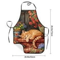 thumbnail image 2 of Pofeuu Sleeping Cat Flowers Print Aprons with Pockets, Cute Aprons for Kitchen, Cooking, Server, Barber, Chef Apron, 2 of 7