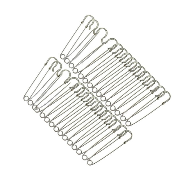 Wisewang Grandes Épingles de Sûreté Ensemble de 30 Épingles en Acier Inoxydable Robustes Couvertures Couettes Jupes Kilts Anti-Rouille Main