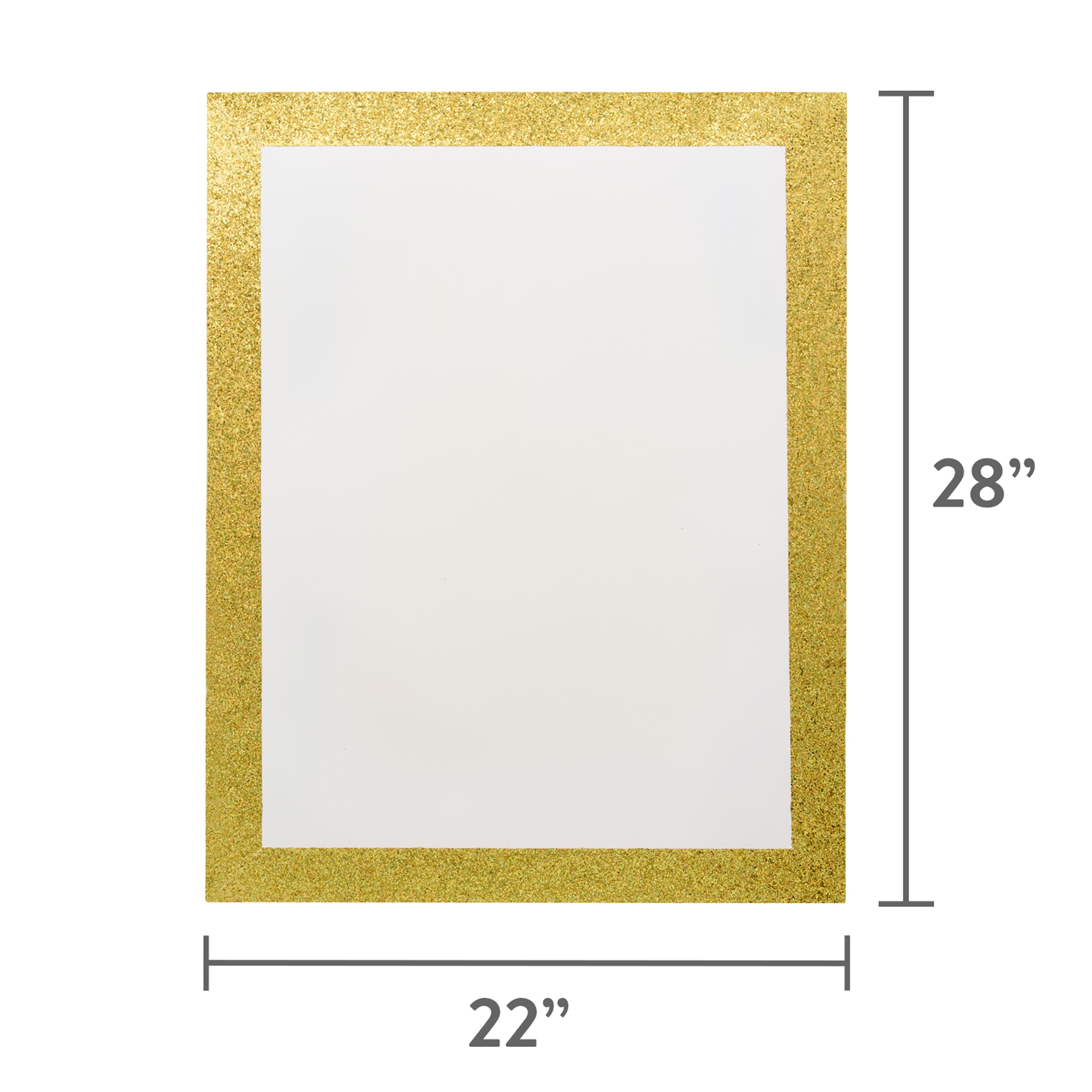 Pen+Gear Premium Heavyweight White Poster Board with Glitter Frame, 22" x 28"