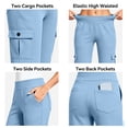 thumbnail image 5 of Zulora Women's Cargo Yoga Pants High Waist Stretchy Waistband Loose Straight Leg Casual Workout Trousers with Side Pockets, 5 of 10