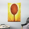 thumbnail image 1 of Tree Tapestry, Nature Themed Fantasy Illustration with Starburst Stripes and Butterflies, Wall Hanging for Bedroom Living Room Dorm Decor, 40W X 60L Inches, Brown Yellow and Orange, by Ambesonne, 1 of 2