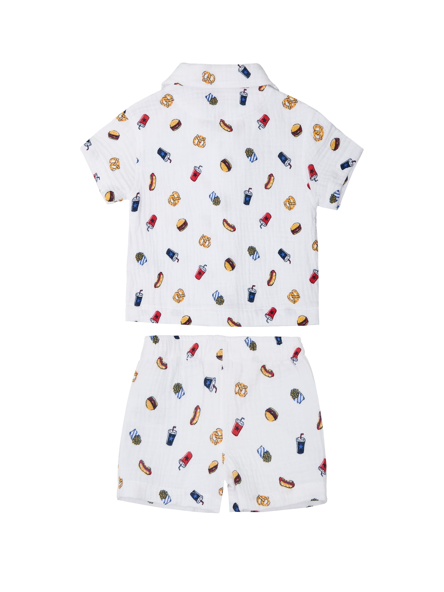 Way to Celebrate Baby and Toddler Boy Americana Shirt and Short Set, Sizes 0-3M-5T