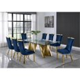 thumbnail image 4 of Clear Glass 9pc Dining Set with Gold Stainless Steel and 8 Chairs, 4 of 4
