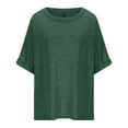 thumbnail image 7 of Funicet Women Oversized T-Shirt Summer Casual Short Sleeve Loose Tee Tops Green S, 7 of 7