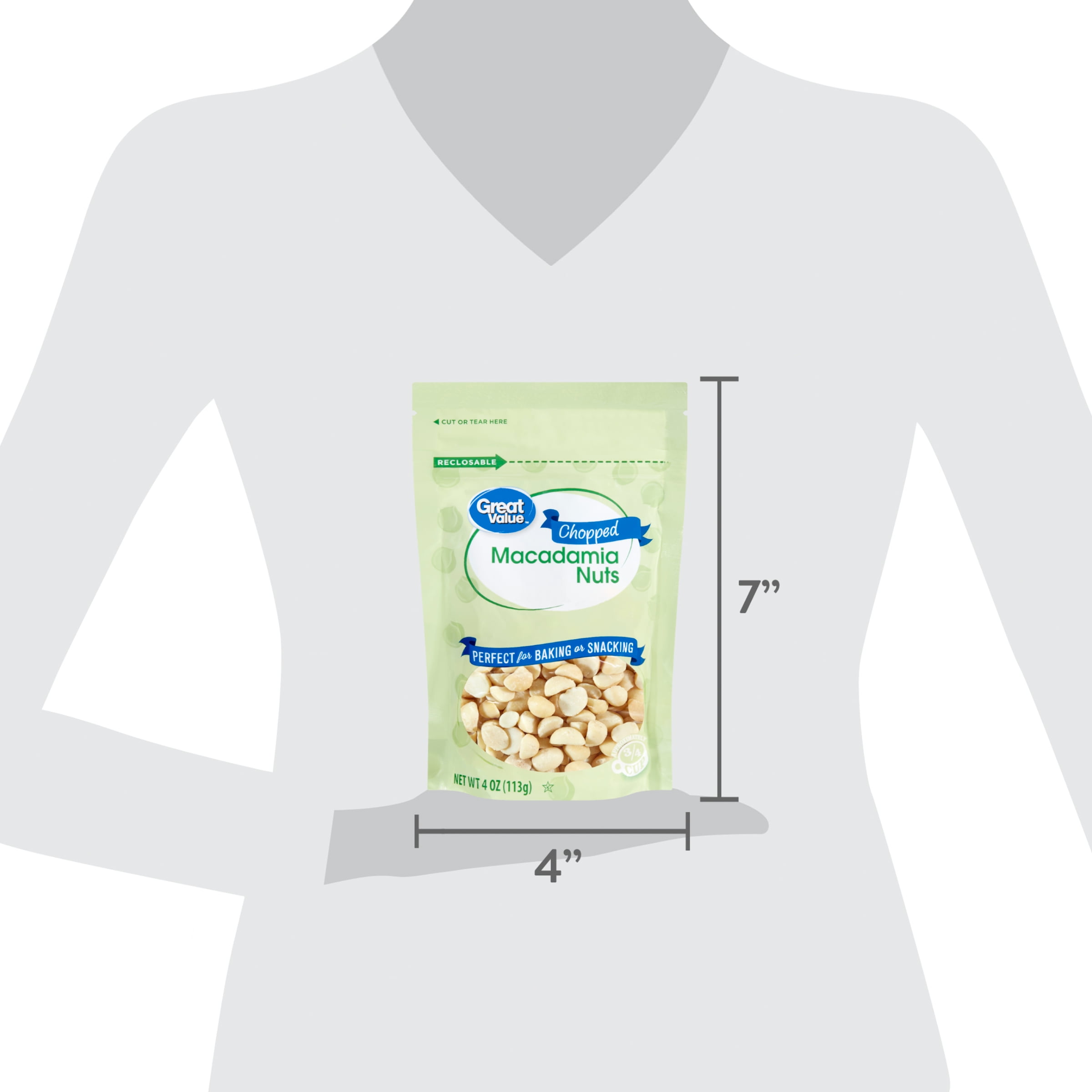 Great Value Chopped Macadamia Nuts, 4 oz